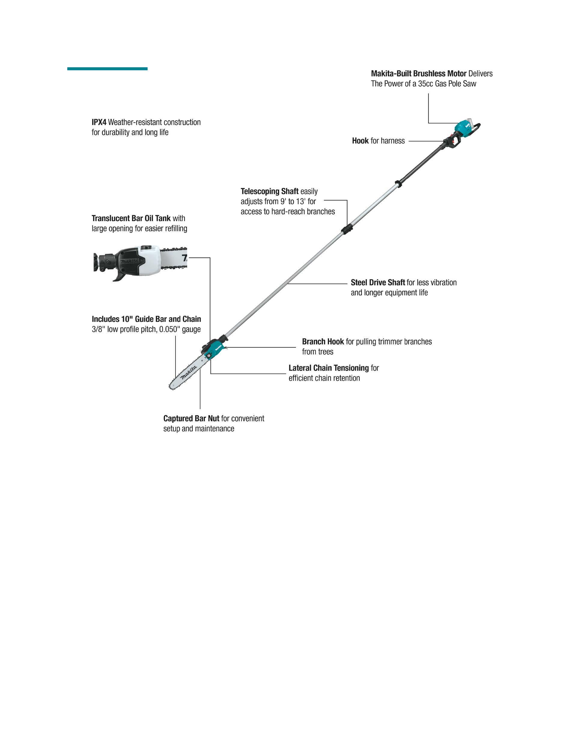 Rental store for 40v 10  TELESCOPING POLE SAW to 13 feet in Hollister CA